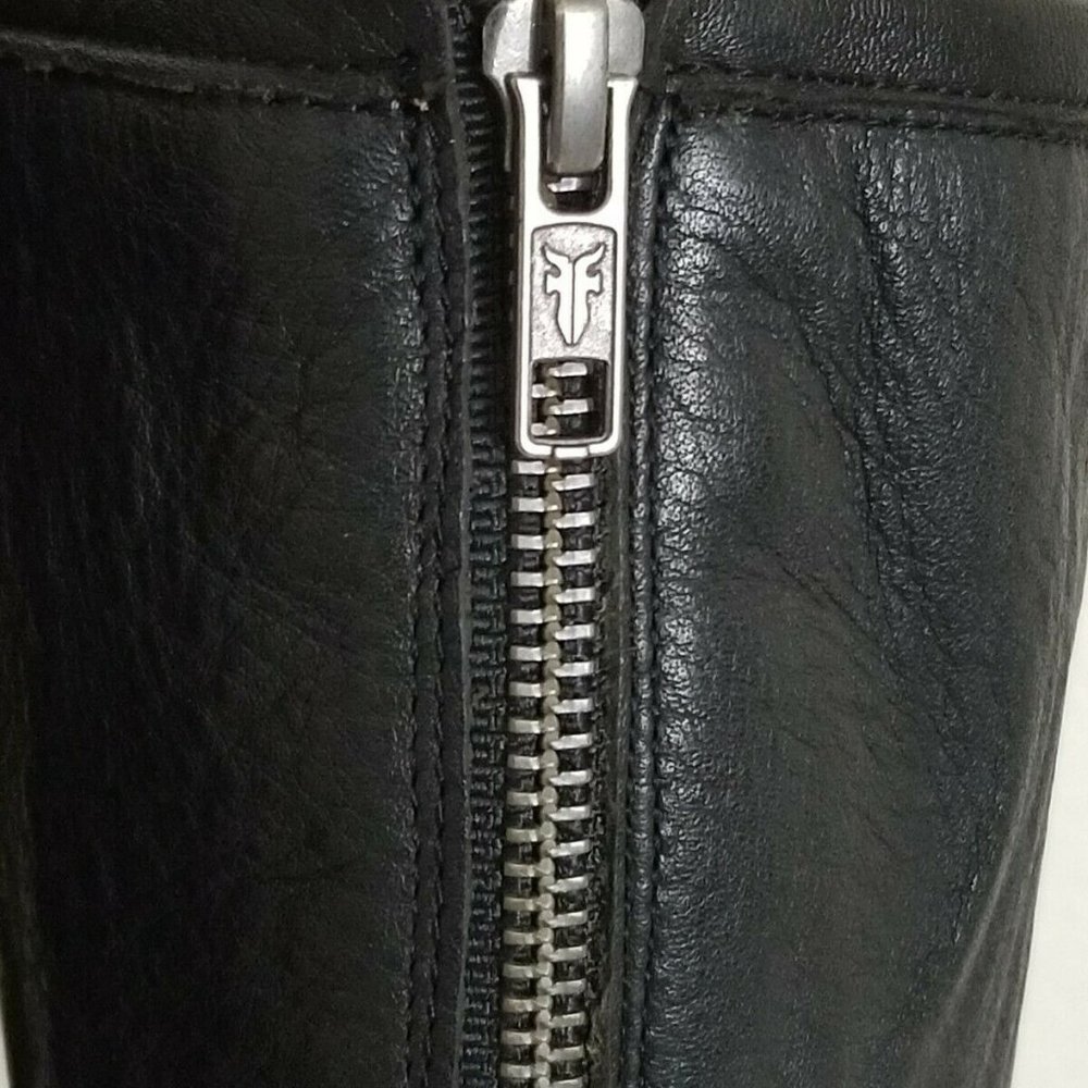 FRYE PHILLIP HARNESS EQUESTRIAN TALL RIDING BOOTS BLACK LEATHER ZIP 6.5 NWT - Picture 9 of 12